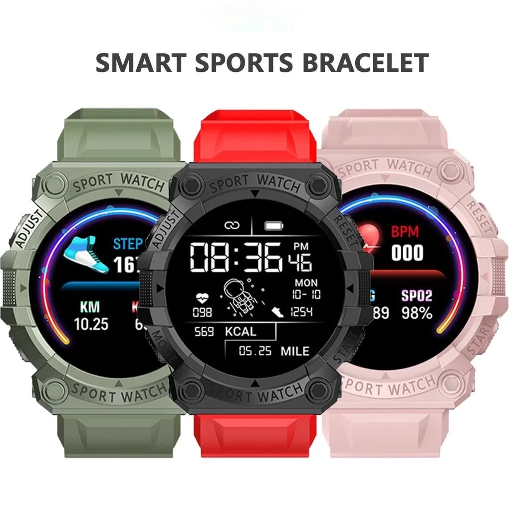 

Bluetooth Smart Watch Sweatproof Heart Rate Steps Sleep Monitoring Blood Pressure Calories Round Screen Watch