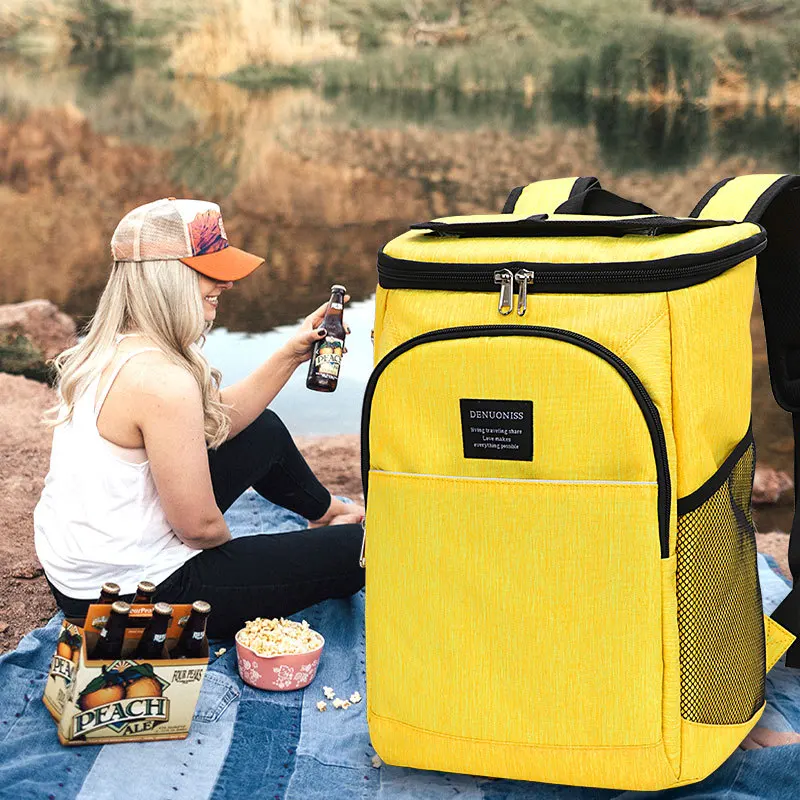 

Large-capacity Thermal Insulation Backpack Outdoor Waterproof Picnic Beer Bag Leak-proof Cold Ice Bag Food Storage Backpack