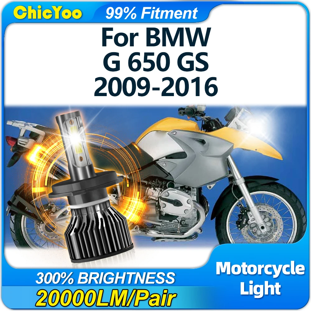 Фото Мотоциклетная светодиодная фара 20000LM Canbus без ошибок, мотолампа 12 В для BMW G 650 GS 2009 2010 2011 2012 2013 2014 2015 2016 №1