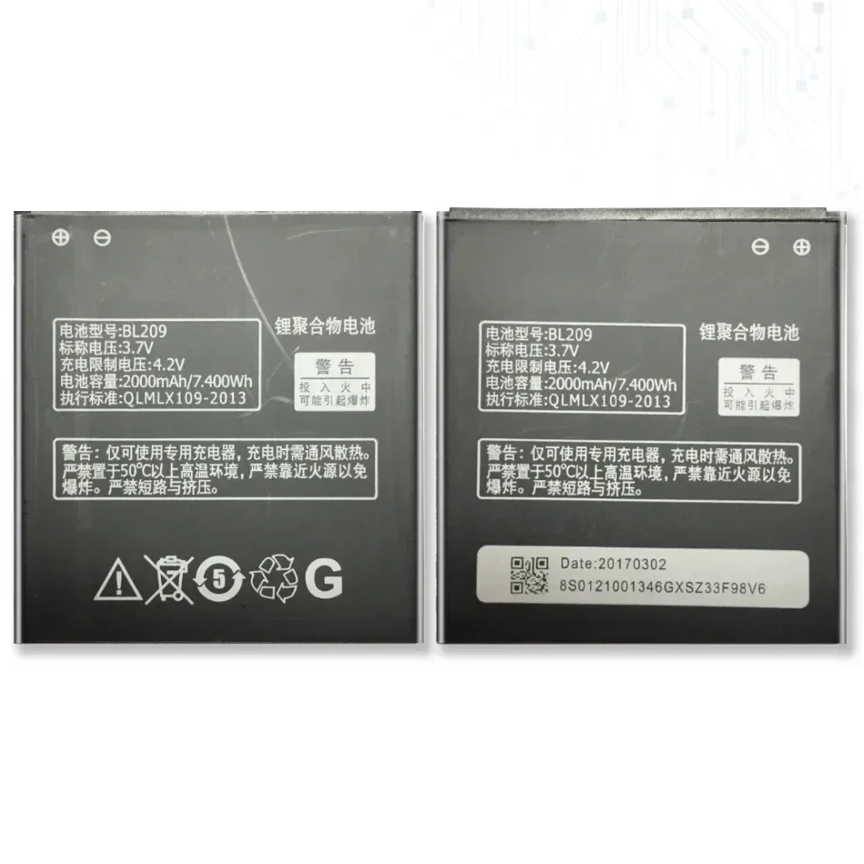 2000 мАч BL209 аккумулятор мобильного телефона для LENOVO A706 A788T A820E A760 A516 A378T A398T