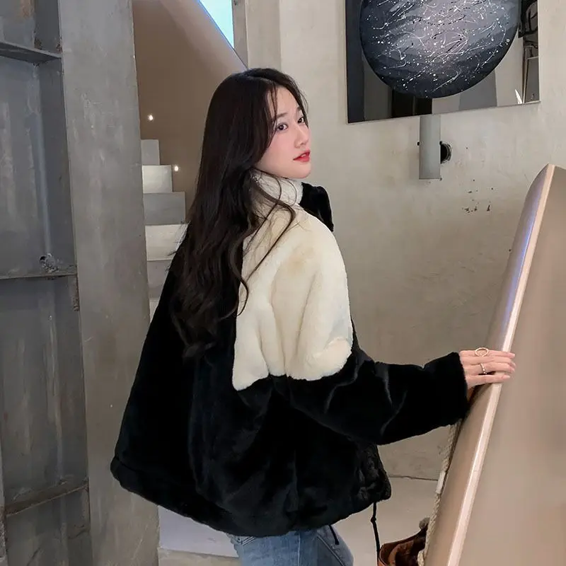 Mid-length Faux Fur Coat Women Faux Fur Jacket Super Hot Winter Coat Faux Rabbit Fur Loose Thermal Coat New