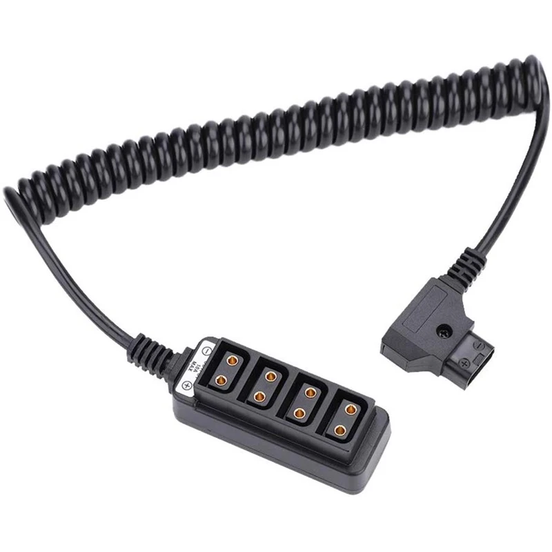 

Male D-Tap B Type Splitter Power Tap To 4-Port Female P-Tap Hub Adapter Battery Photography Power