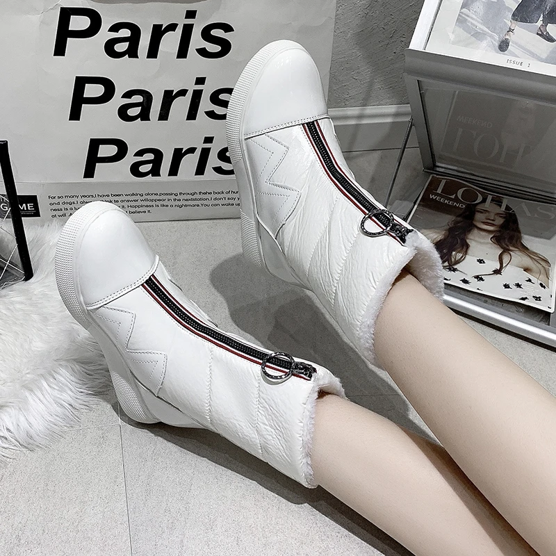 Women Snow Boots Platform Winter Boots Thick Plush Waterproof Slip Winter Shoes High Girls Warm Fur 2023 Female Shoes for Women