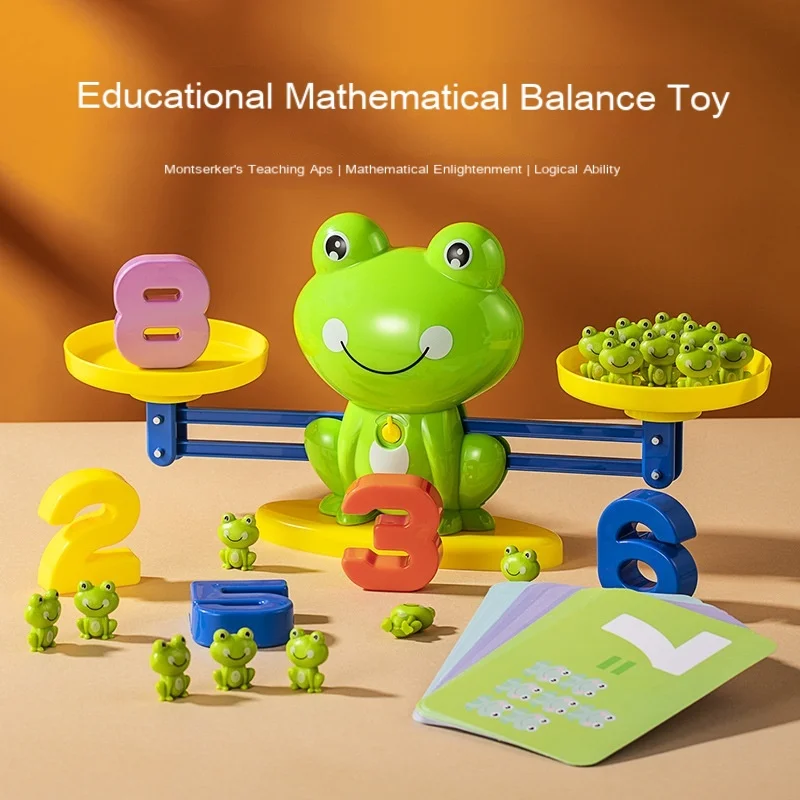 

Детский цифровой пазл Монтессори для раннего развития, игрушки для детского сада, математическое мышление, просвещение, весы лягушки, игруш...