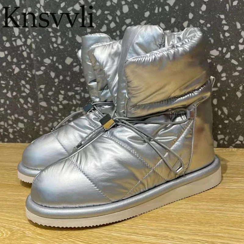 

Зимние Повседневные женские сапоги для снежной погоды, водонепроницаемые сапоги из хлопчатобумажной ткани и шелковой нитью, женские уличн...