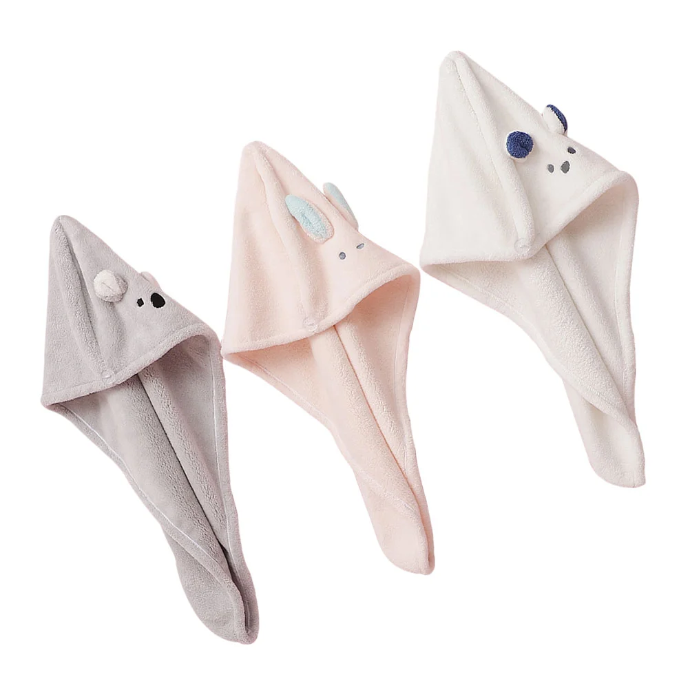 

3pcs Absorbent Girls Beauty Salon Anti Frizz Hair Drying Towels Shower Caps Dry Hair Caps