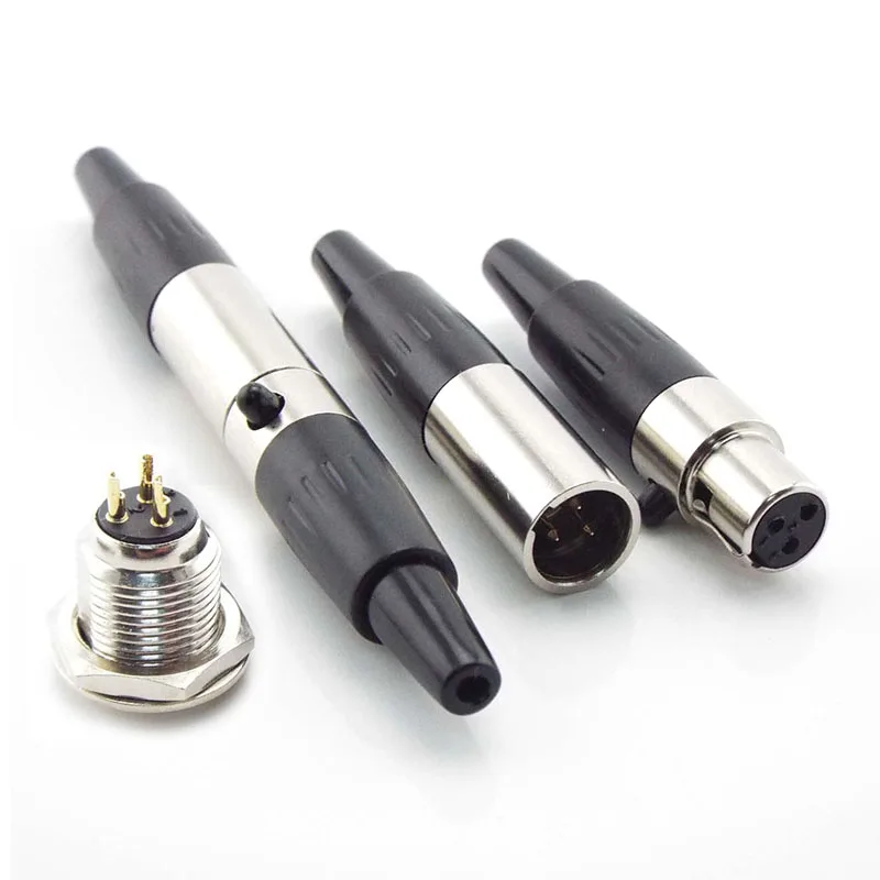 

Mini XLR 3 Pin Female Male Plug Small XLR Audio Microphone Connector for MIC Soldering Straight Power Plug