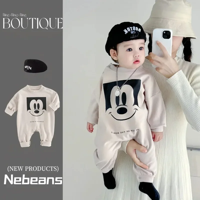 2025: Новый комбинезон с Микки Маусом для маленьких мальчиков и девочек одежда