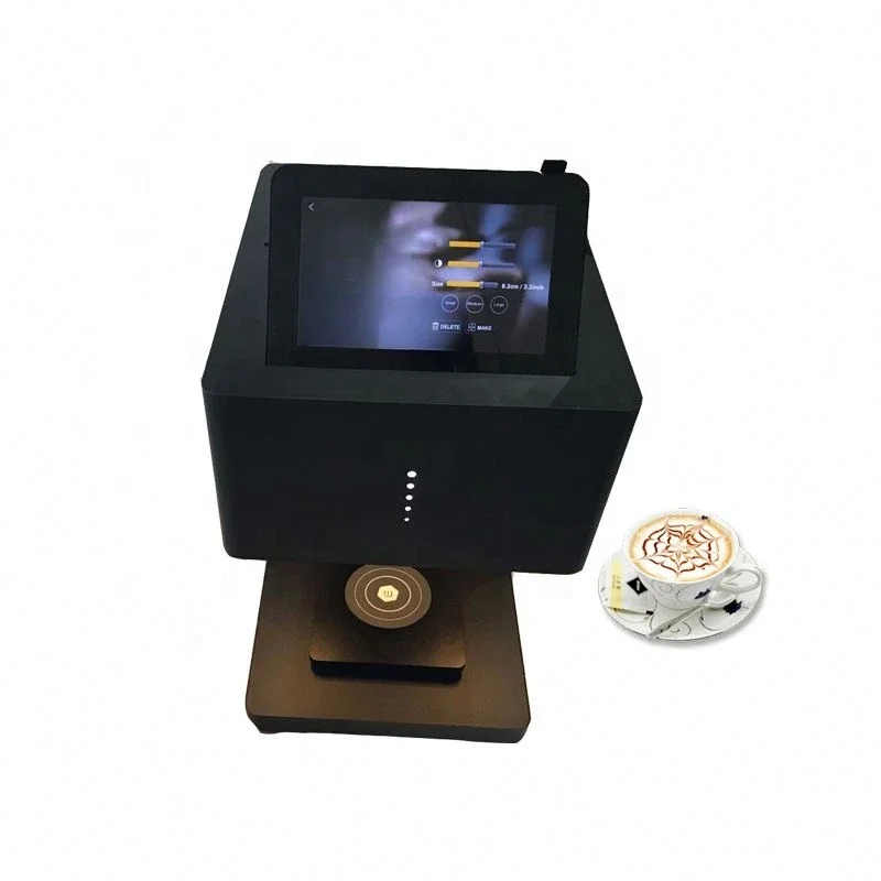 Full color printing coffee pulling machine with compact design and just need to contact WIFI use easy operation