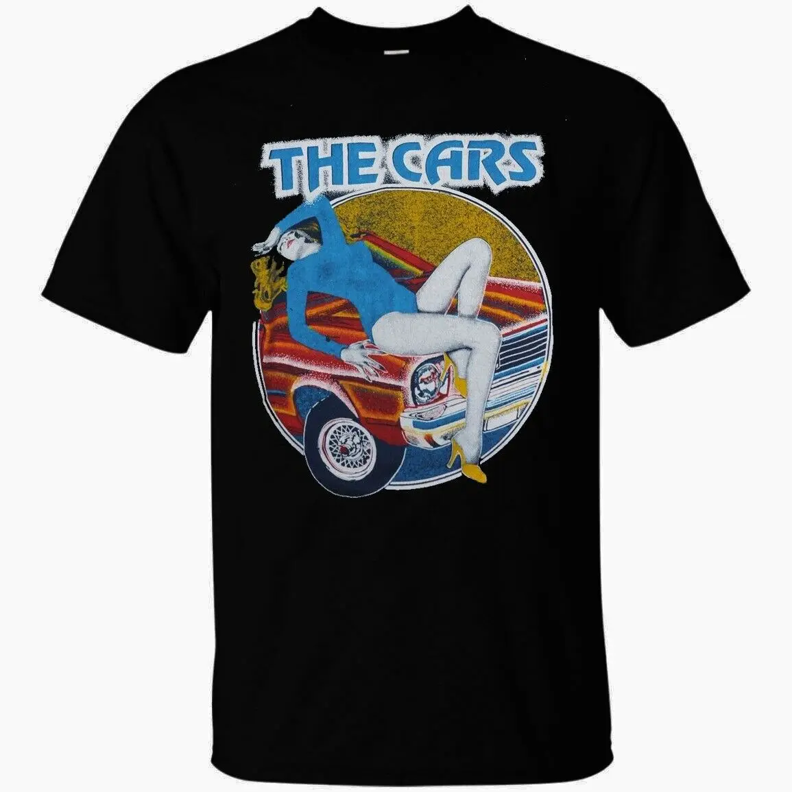 

The Cars Rock Band Tour Reprinted Black Men Short Sleeve T-Shirt S-3XL