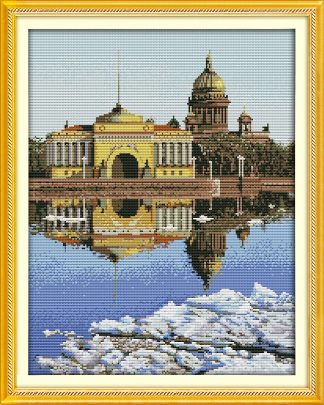 

St. Petersburg (2) cross stitch kit landscape18ct 14ct 11ct count printed canvas stitching embroidery DIY handmade needlework