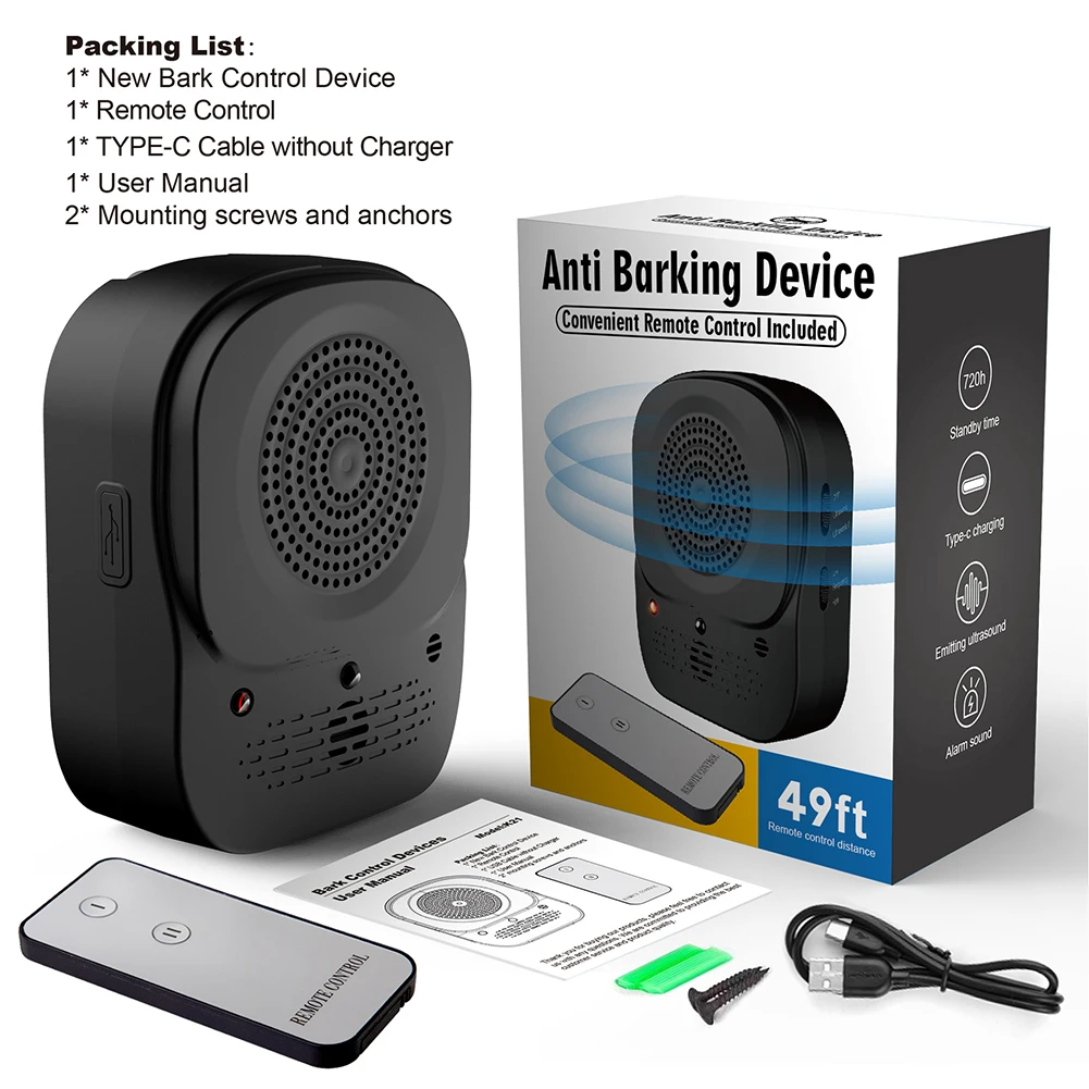 Ультразвуковой ограничитель лая для собак устройство дрессировки 4 уровня