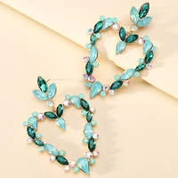 fashion heart dangle earrings for women 2022 trend new luxury design full crystal holiday pendientes party jewelry accessories