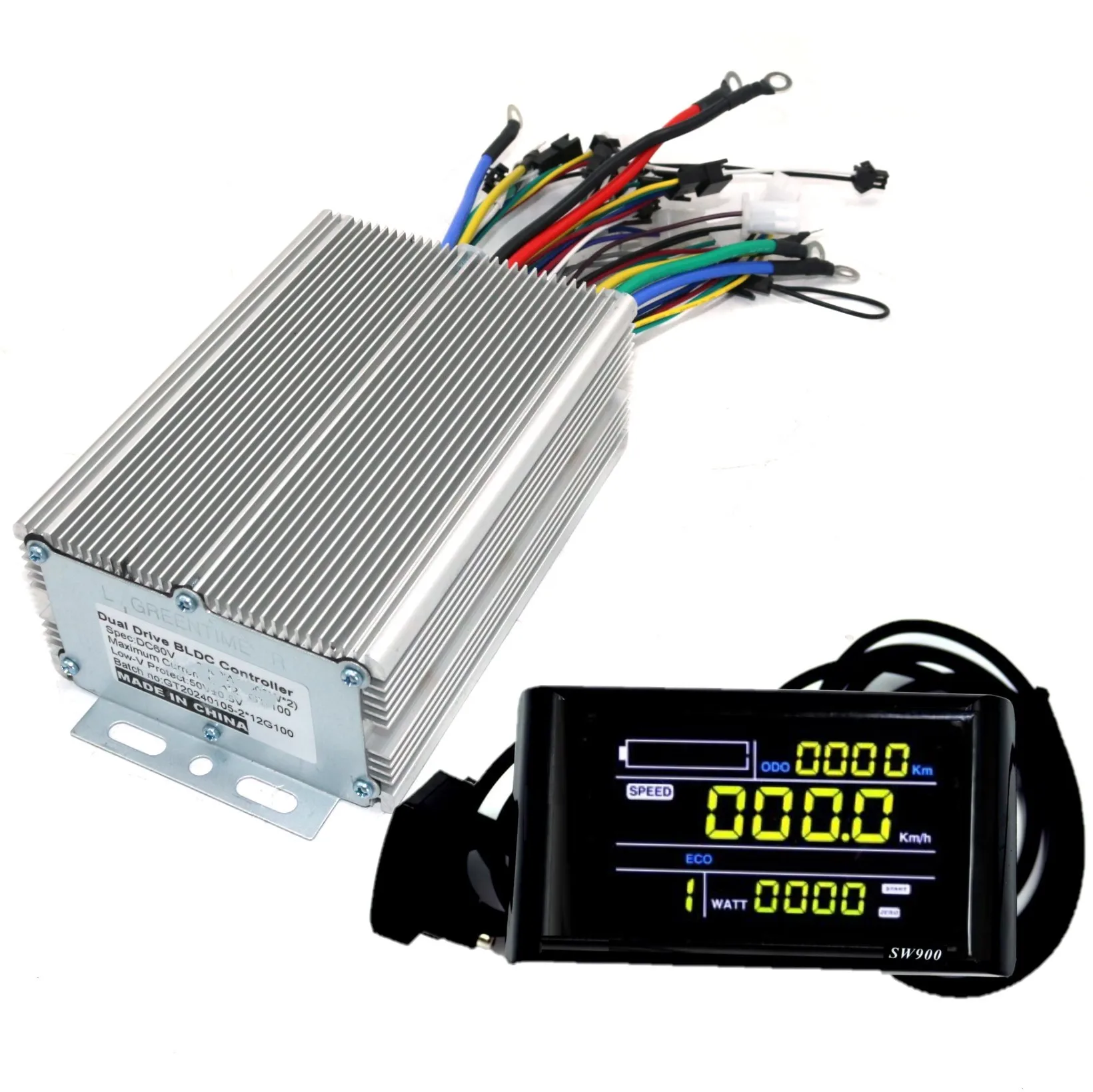 Фото GREENTIME Dual Drive 48/60/72 В 2000 Вт синусоидальный бесщеточный контроллер двигателя постоянного тока электрический скутер драйвер электронного велосипеда и SW900 один комплект №2