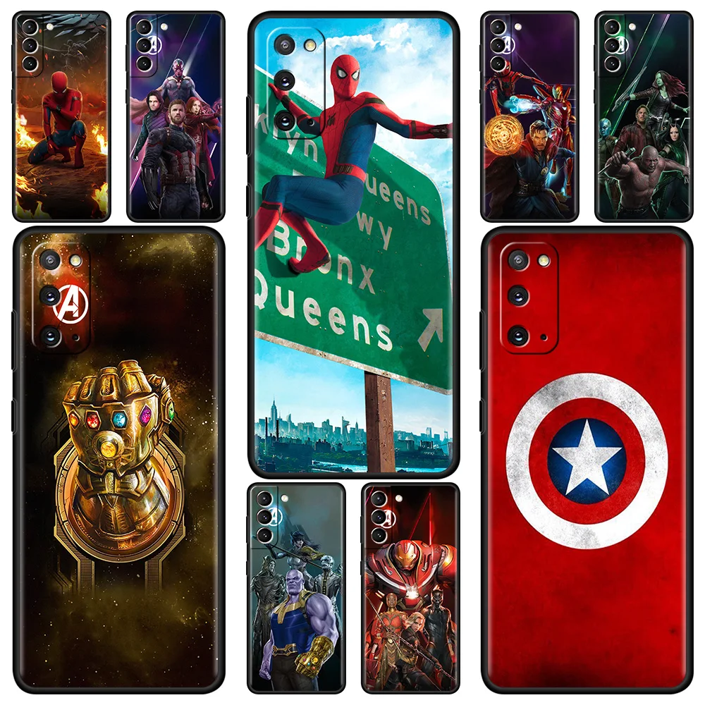 Черный чехол для Samsung Galaxy S21 Ultra S22 Plus S20 FE водонепроницаемый смартфона S10 S9 Note 20 Marvel