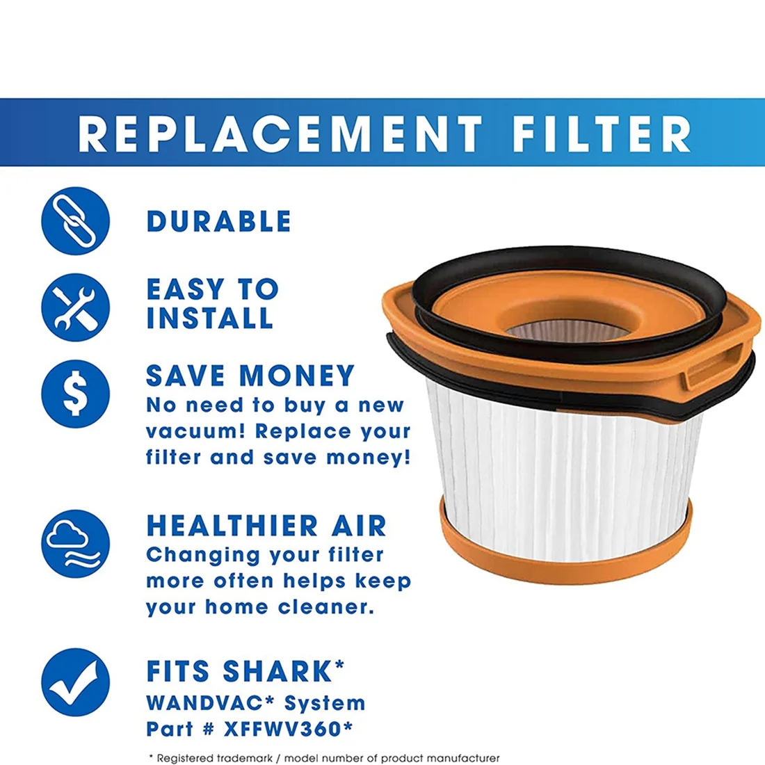 Сменный фильтр из 3 упаковок для системы Wandvac WV360 WS620 WS630 WS632 беспроводной пылесос