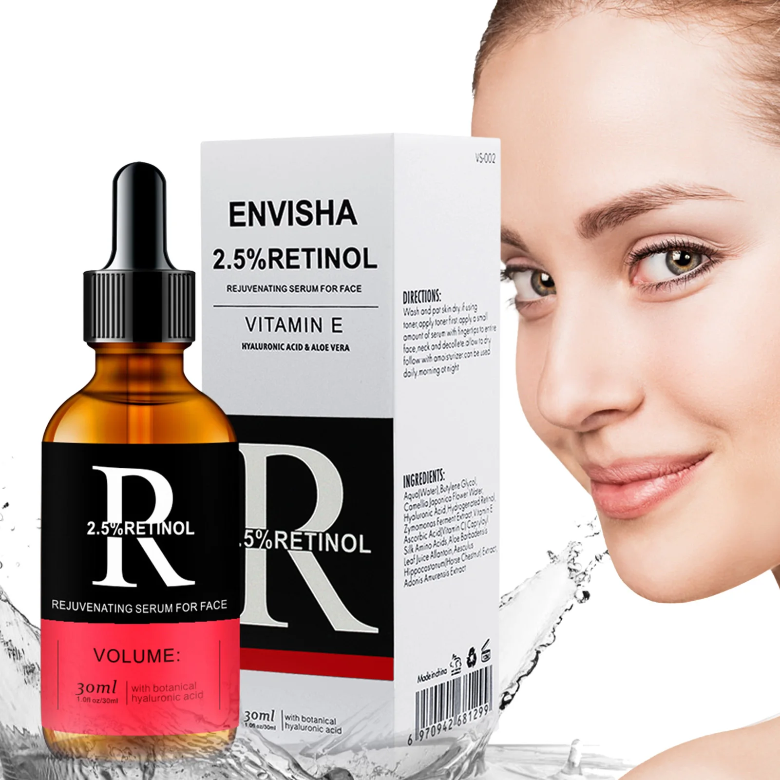 

Retinol Face Serum Moisturizing Whitening Firming Fade Fine Lines Anti-wrinkle Anti-aging Firming Deep Care Essence Skin Care