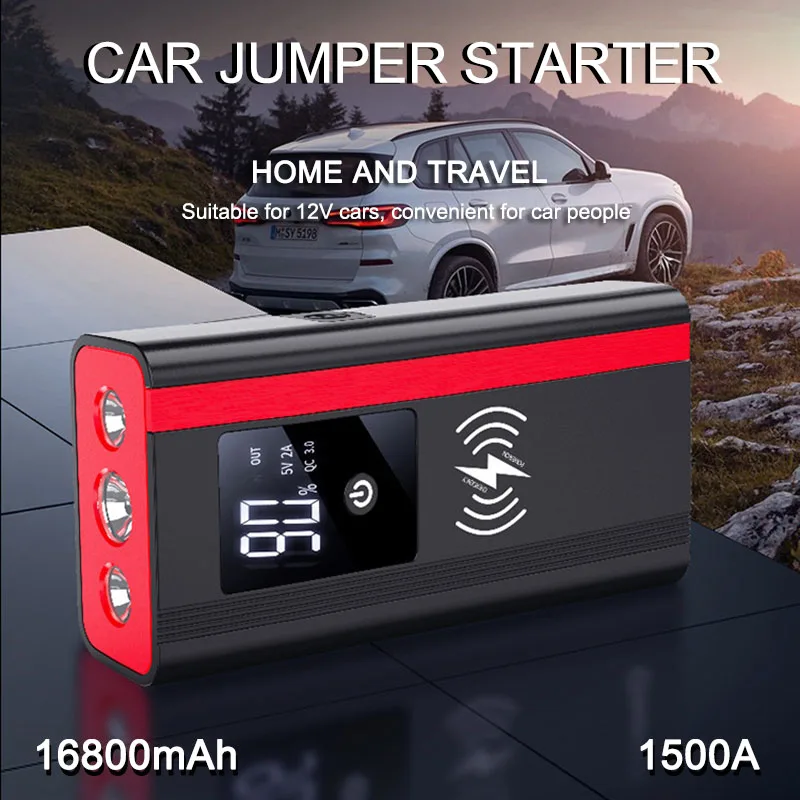38800mAh Car Battery Jump Starter with Wireless Charging Portable Car Battery Booster Charger Power Bank Cars Jumper Starter