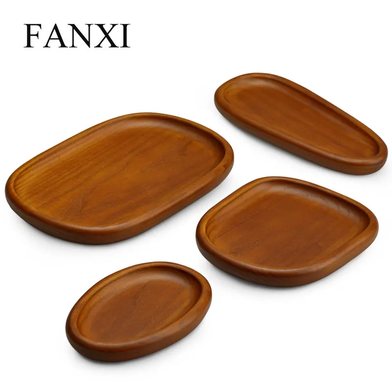 Oirlv Jewelry Display Stand Storage Tray Wooden Earring Necklace Ring Watch Organizer Holders Tray Rack Jewelry Props Wholesale