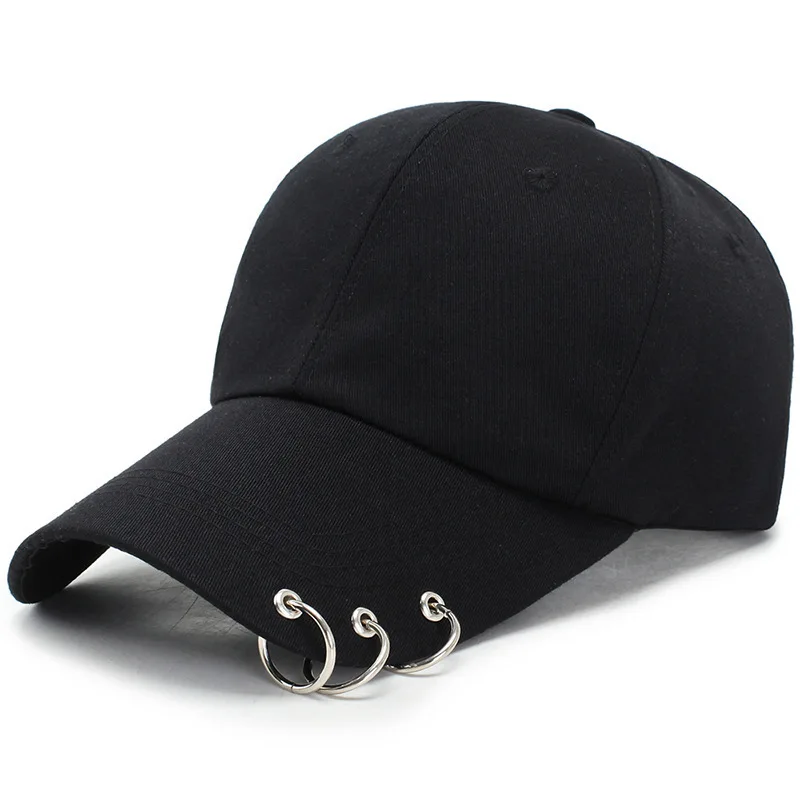 

Women Men Hip Hop Kpop Snapback Baseball Cap Solid Color With Ring Sport Dancing Travel Lover Dad Hat Caps Streetwear Adjustable