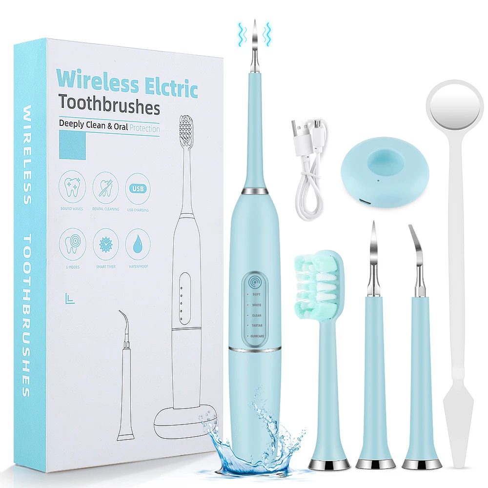 

Ultrasound Electric Toothbrushes for Adults Kid Dental Scaler Stains Calculus Remover Teeth Whitening Waterproof Replaceabl