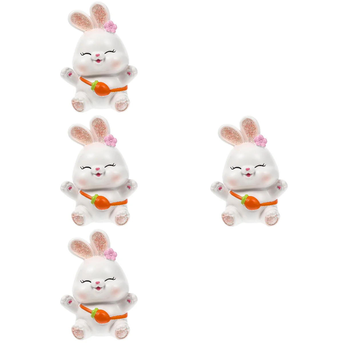 

4x Adorable Cabinet Resin Craft Home Resin Bunny Decoration Bunny Figurine Desktop Decoration