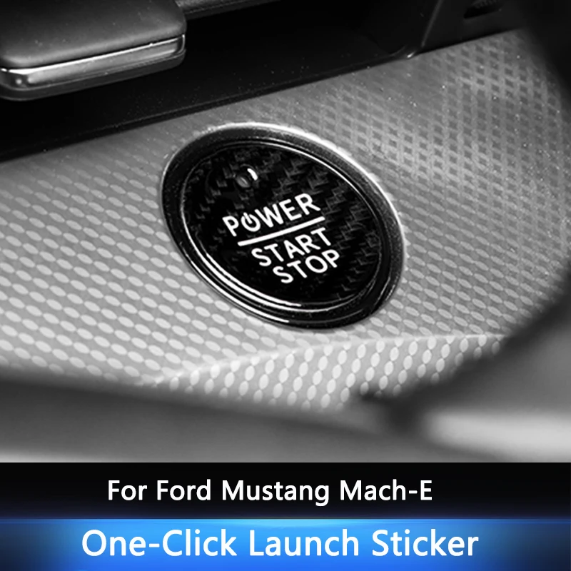 

Наклейка для кнопки запуска и остановки двигателя автомобиля QHCP, наклейка из настоящего углеродного волокна, отделка крышки для Ford Mustang Mach-e, Стайлинг автомобиля, аксессуары для интерьера