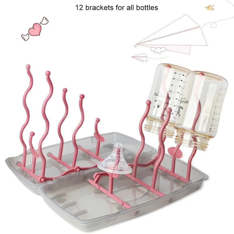 

2022 Bottle Dry Rack Baby Bottle Drain Drying Racks Folding Drain Rack Baby Bottle Cleaning Dryer Drainer Storage Drying Racks