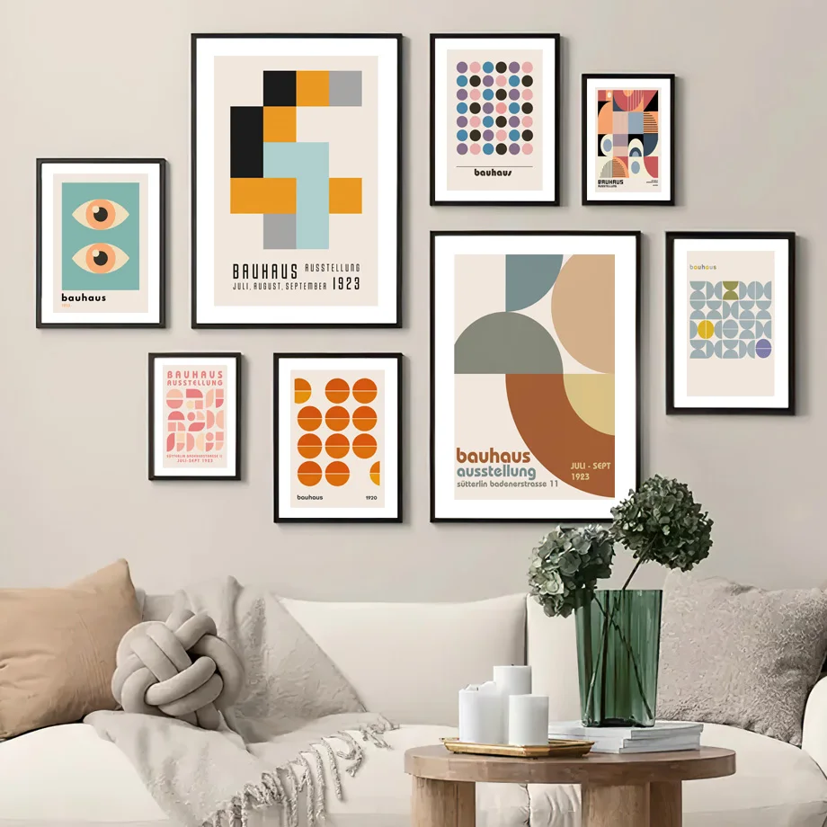 

Wall Art Canvas Painting Minimalist Geometric Abstract Exhibition Vintage Nordic Posters And Print Decor Picture For Living Room