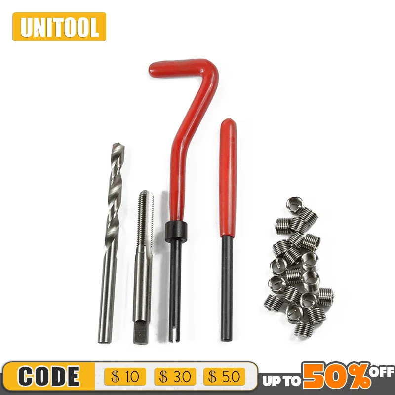 

25 Pieces M3-m14 Thread Repair Kit Set Metric Inserts Thread Tap Screw For Restoring Damaged Threads Repair Tools