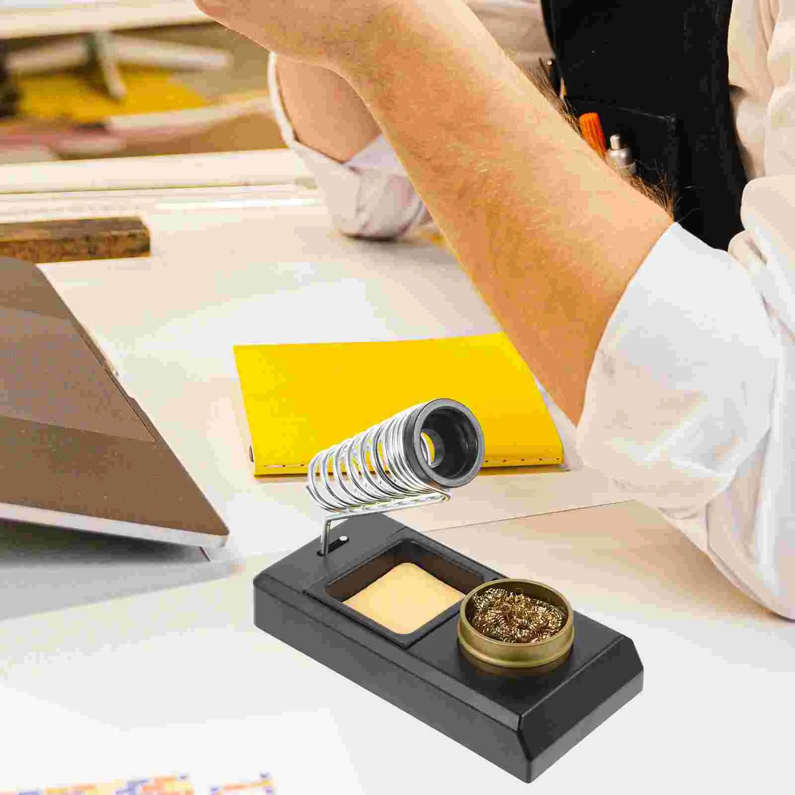 

Soldering Iron Holder Coil Tip Cleaner Stainless Steel Station Plastic Cleaning Kit