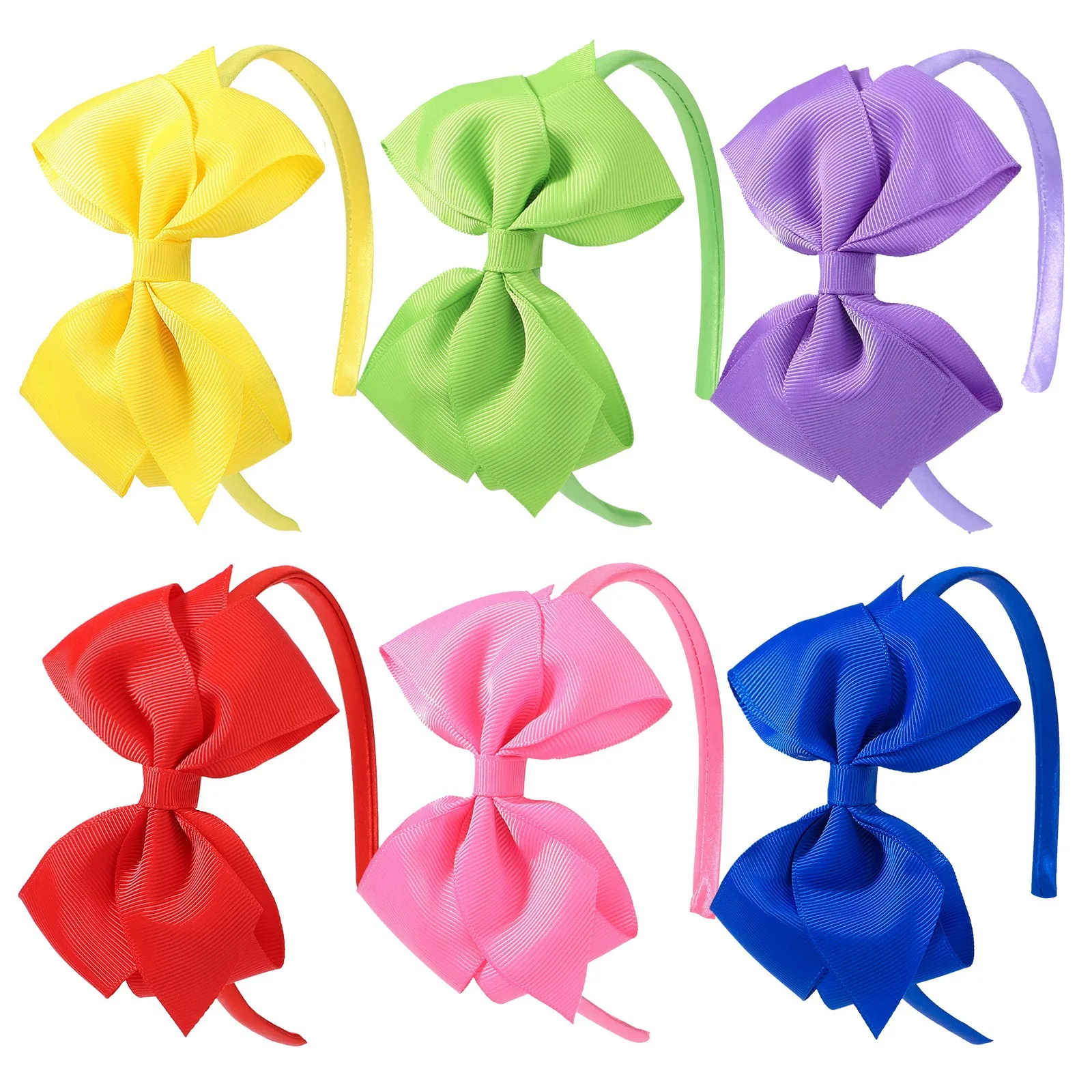 

Children Girls Lovely Handmade Ribbon Double Bow Hairband Hair Accessories Kids Sweet Candy Color Festival Bow Ties Headwear