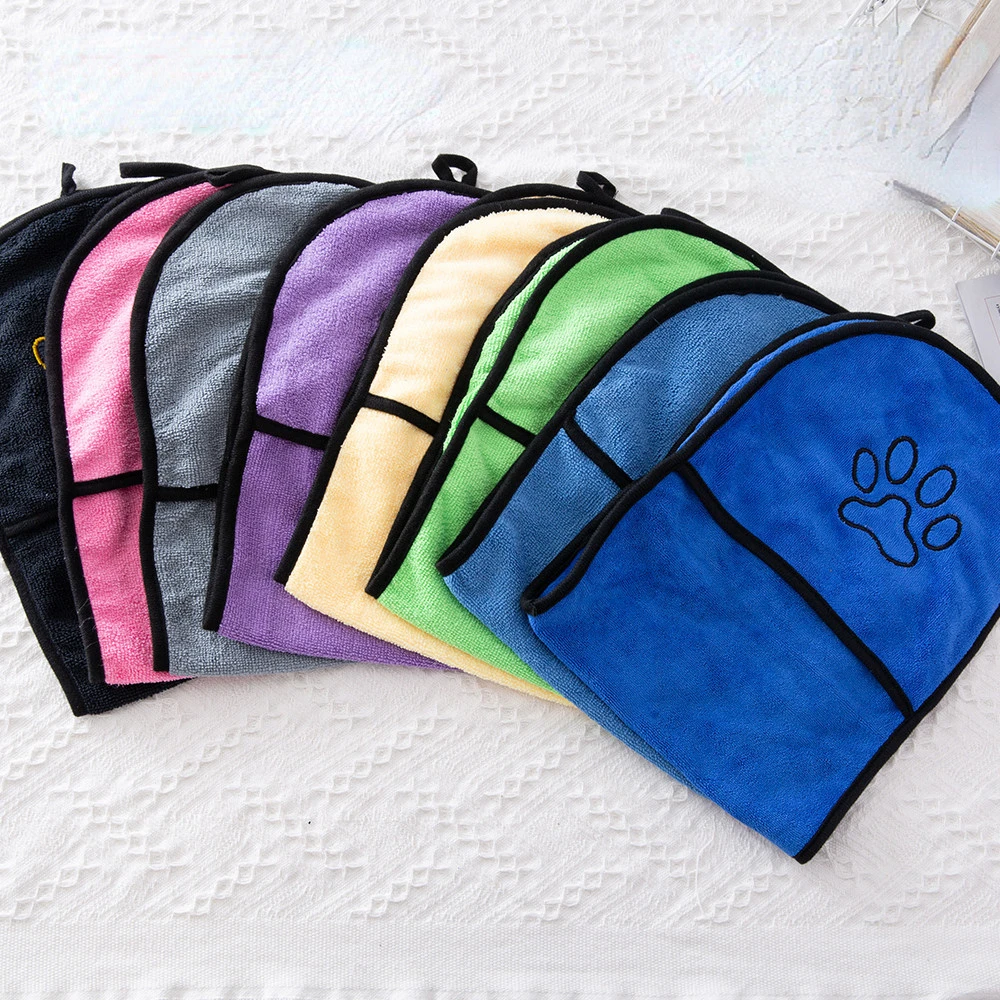 

Pet Pocket Microfiber Superstrength Absorbent Glove Bath Towel For Dog Cat Puppy Fast Dry Hair Washcloth Bathrobe Pet Supplies