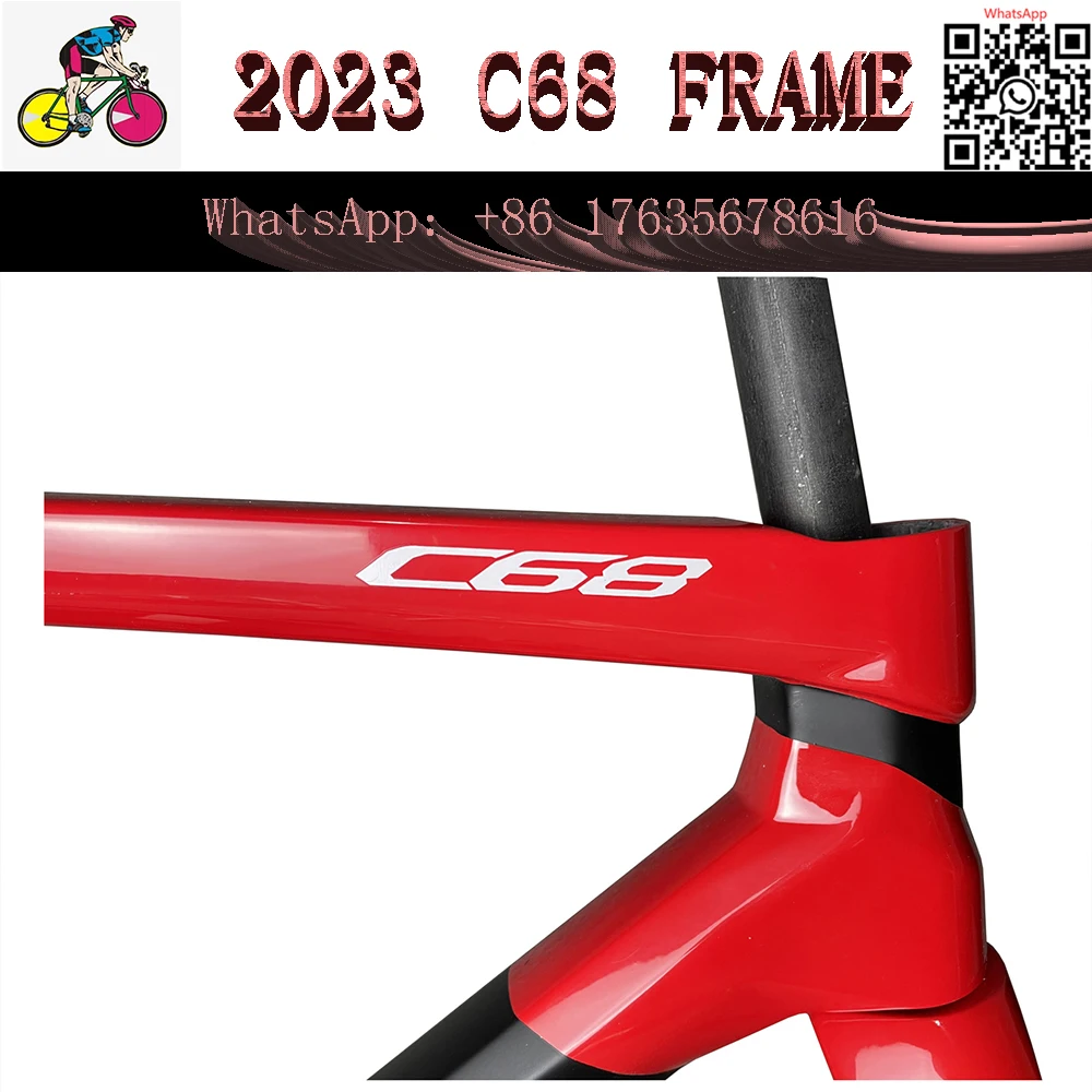 

T1100 2023 New C68 carbon frame C68 road bike frameset all internal wiring compatible with Di2 group 700C carbon frames