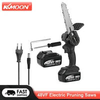 kkmoon 6 inch 48vf electric pruning saws rechargeable wood spliting brush chainsaw one hand woodworking tool for garden orchard