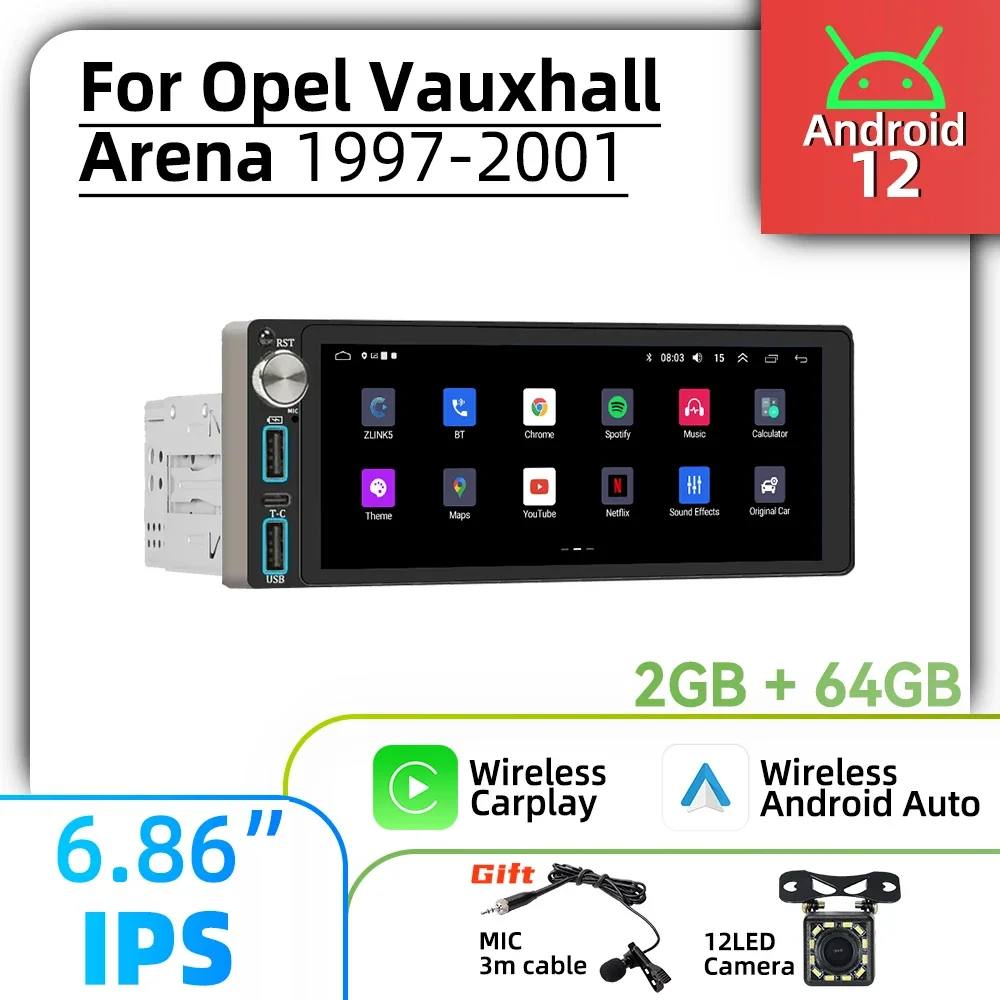 Мультимедийный экран Carplay 6 86 дюйма 1 Din Android автомобильное радио для Opel Vauxhall Arena