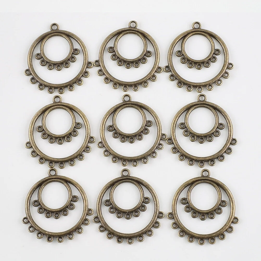 50 Pcs Cutout Necklace Pendant Teardrop Earrings DIY Alloy Accessory Vintage Dangle Charms