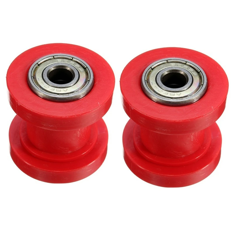 

2X направляющая цепи для внедорожного мотоцикла, натяжитель цепи, роликовое колесо, подходит для XR CRF KLX110 (красный)