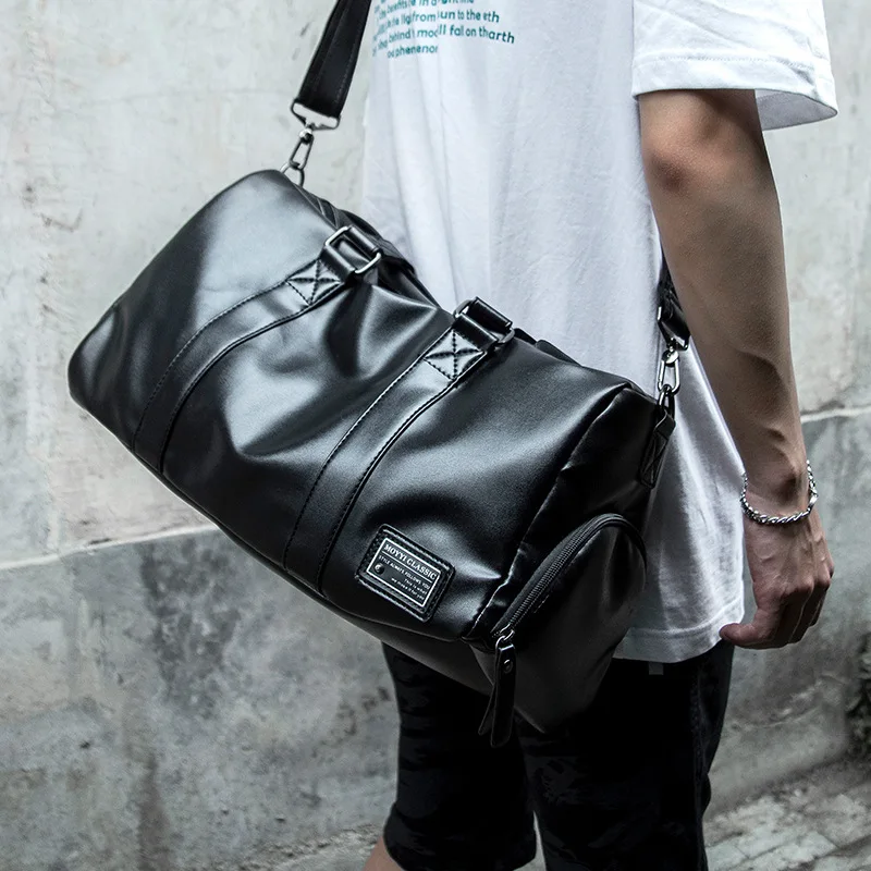 

2023 Men Gym Bag Leather Sports s Big Male Training Handbag for Shoes Lady Fitness Travel Luggage Shoulder Dry Wet Sport