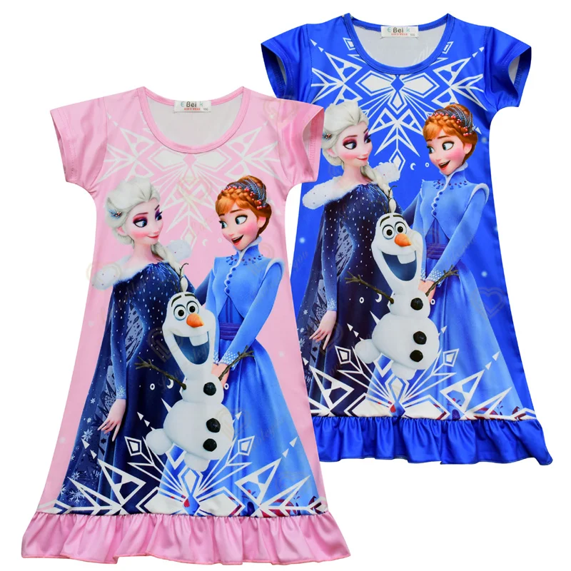 

Kids Disney Nightdress Little Teen Girl Kawaii Toddler Pajamas Dresses Summer Children Cartoon Spring Short Sleeved Nightgown