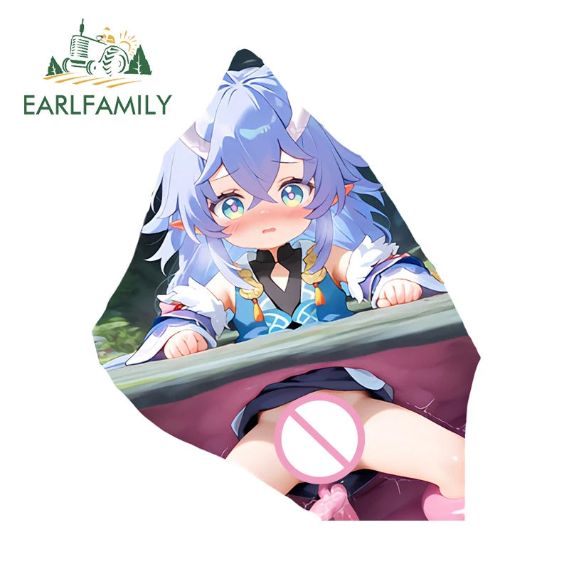 

EARLFAMILY водостойкие стеклянные наклейки Kawaii Genshin Impact наклейка автомобильные наклейки на холодильник аниме винил JDM декор для окон