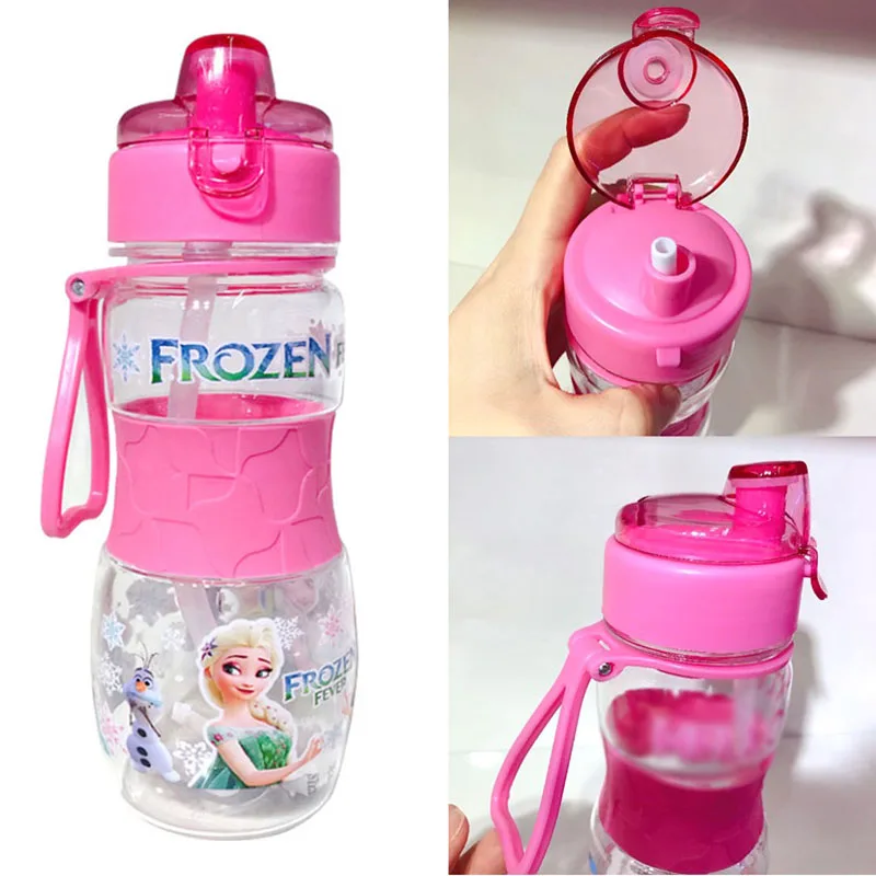 

Disney Frozen Water Sippy Cup Cartoon Marvel Spiderman The Avengers Cars Kids Feeding Cups with Straws Outdoor Portable Bottles
