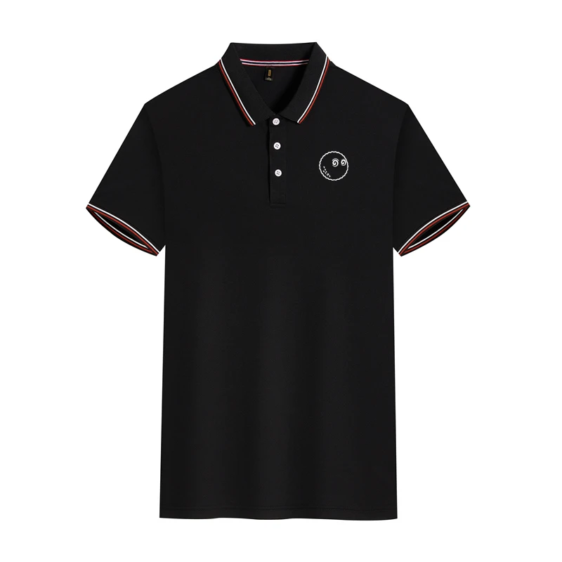Summer NewMen's Polo Shirt Men's Tops Turn Down Collar Slim Fit Solid Color Button Breathable Golf Polos Casual Men Clothing