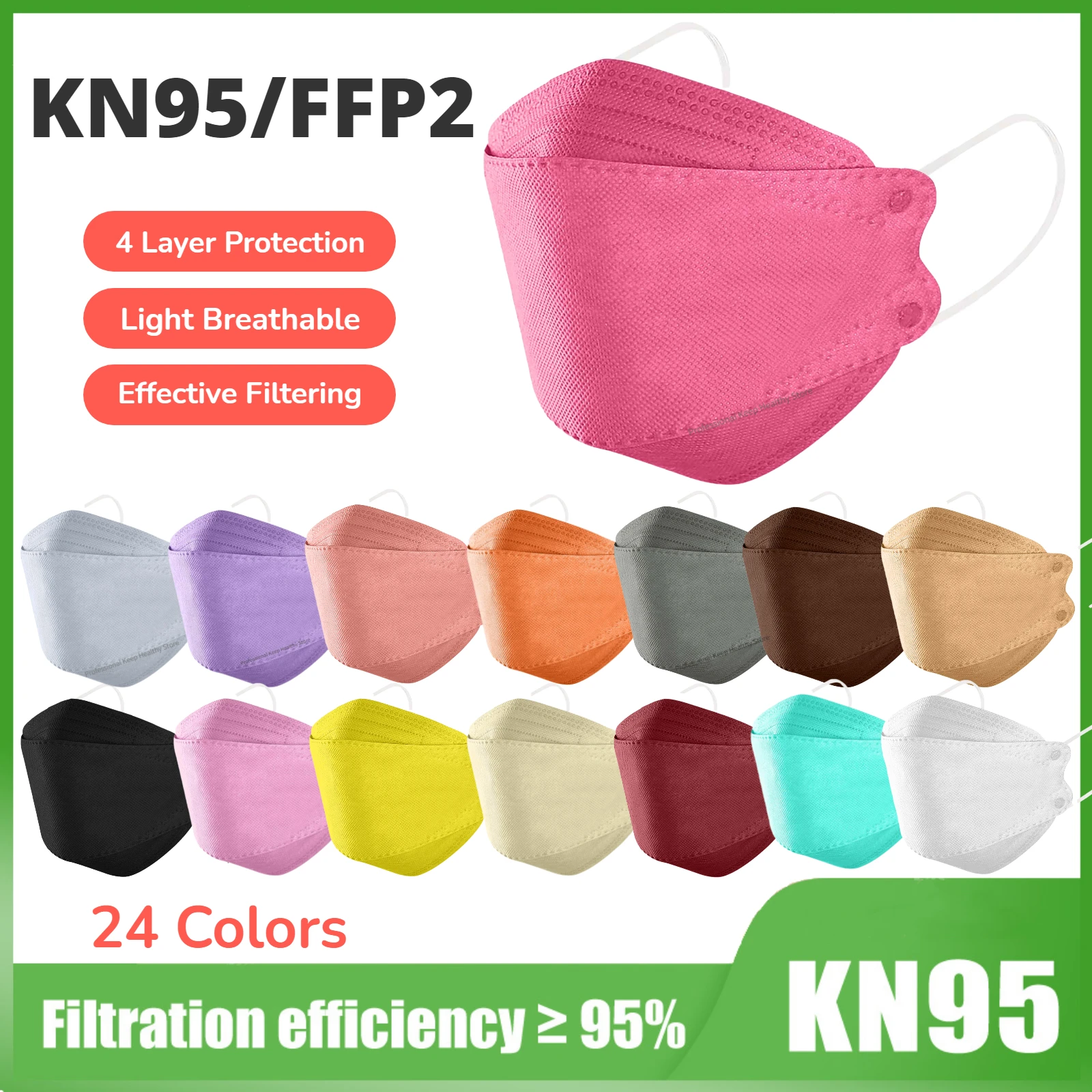 Morandi KN95 маски в форме рыбы 3D взрослые цвета Mascarillas FFP2 FPP2 одобренные 4 слоя