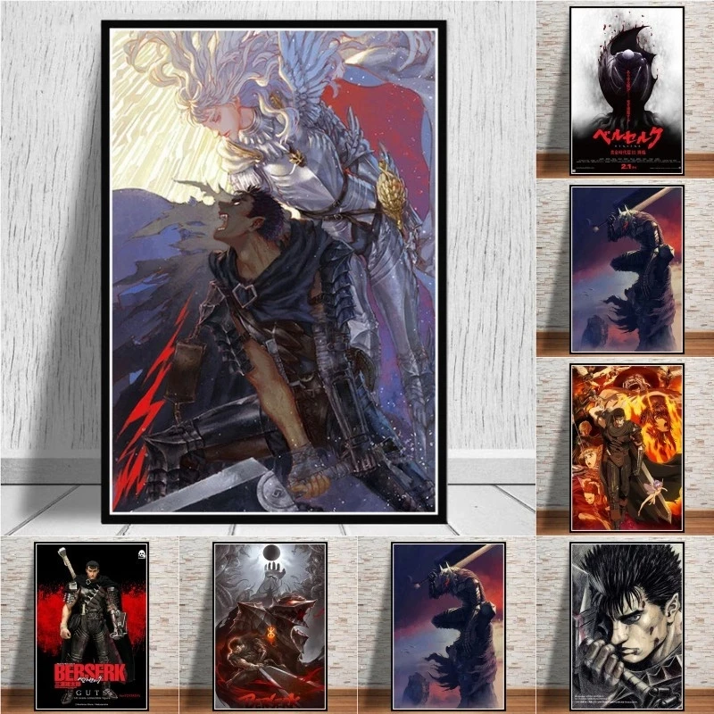 

Японский аниме Kentaro Miura Berserk Ретро Мультфильм файтинг постер настенная живопись холст Картина декор для гостиной дома