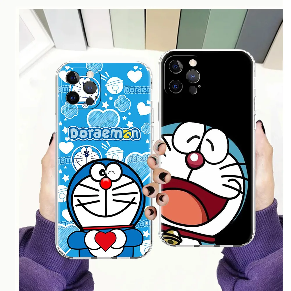 

Doraemon Case for iPhone 13 12 Pro Max Cover Transparent Soft for iPhone 11 Pro Max 7 8 Plus X XS XR SE2020 Shell Fundas Coque
