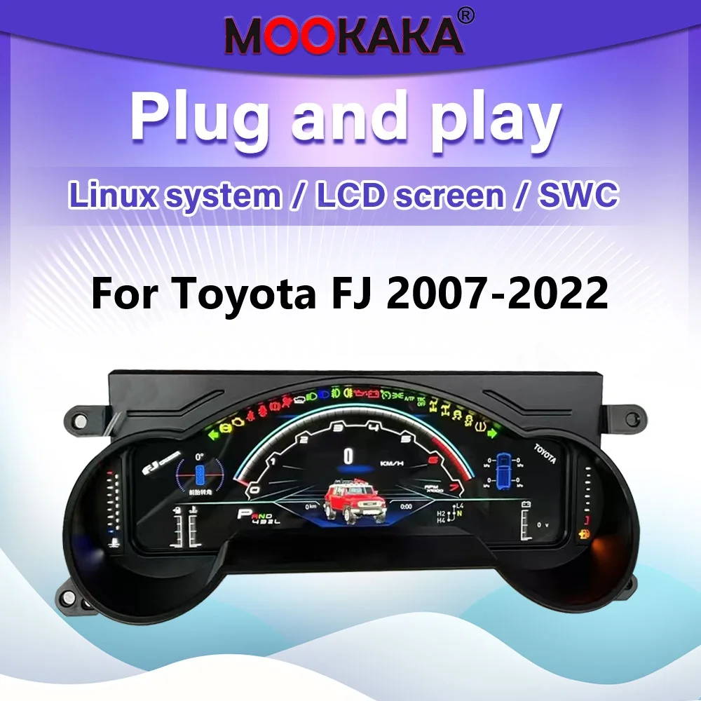 Фото Цифровая приборная панель для Toyota FJ 2007-2022: ЖК-дисплей, спидометр, виртуальный кокпит, мультимедийный плеер №1