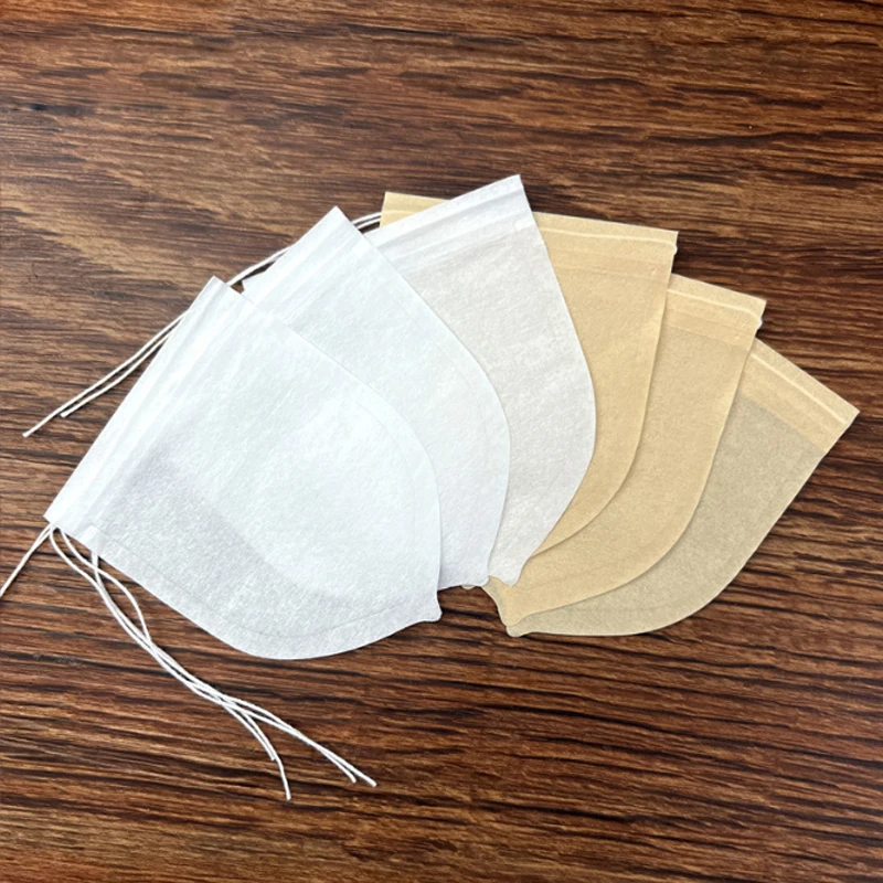 

100 шт./лот бумажные пакетики для чая в форме капли фильтр для заварки ситечко тепловое уплотнение чайные пакетики с ниткой 6*7,8 см