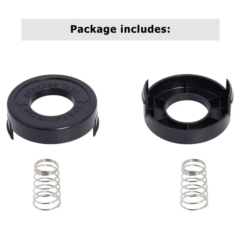 Фото (PQWN) 4 шт. 682378-02 Крышка катушки с пружиной, совместимая с Black + Decker GLC12 GL250 GL310 GL360, замена для триммера №5