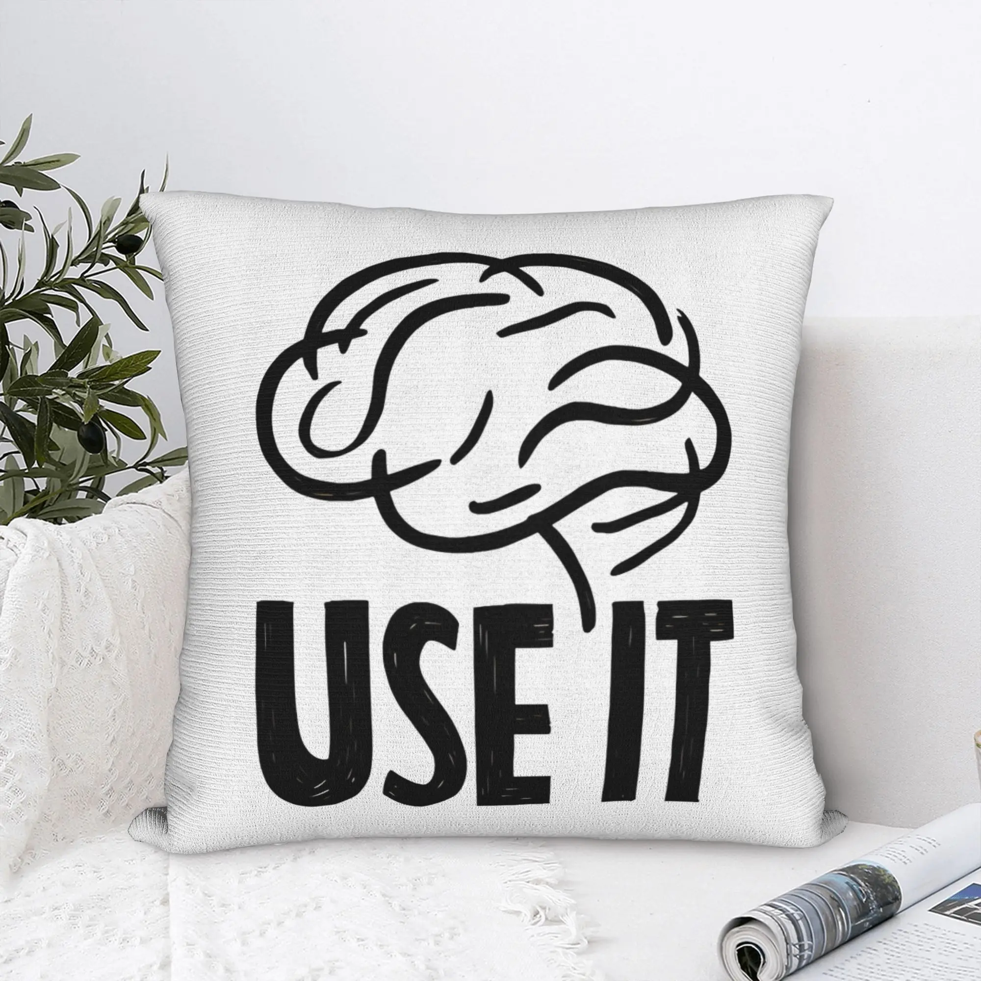 Фото Brainpower Просто используйте его. Квадратная наволочка. Чехол для подушки. Потрясающая декоративная наволочка на молнии для кровати 40x40 см. №1